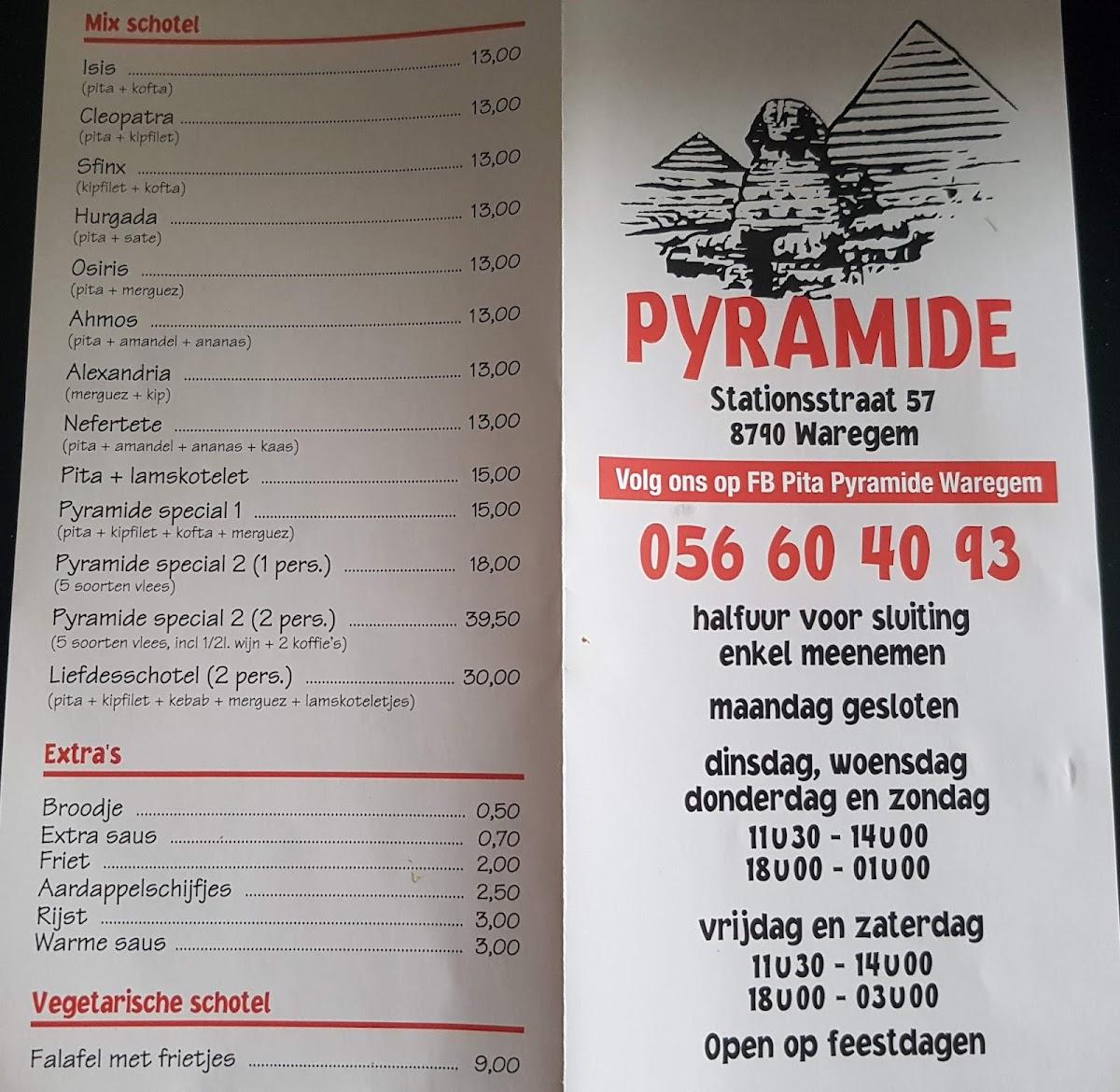 Pita Pyramide Waregem меню