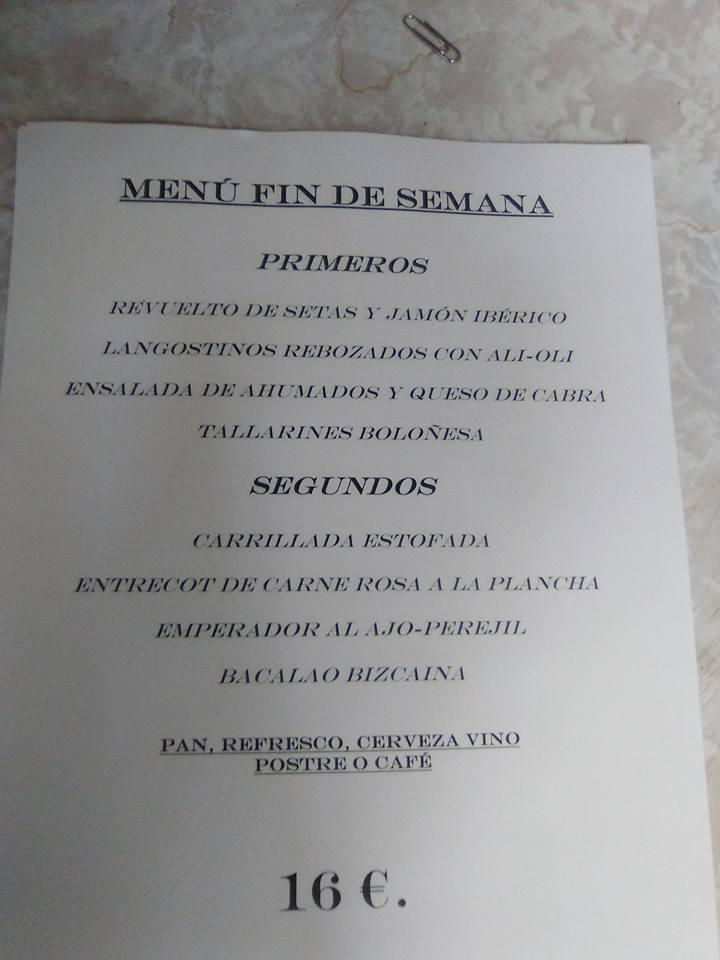 Bar-Restaurante Suarez меню