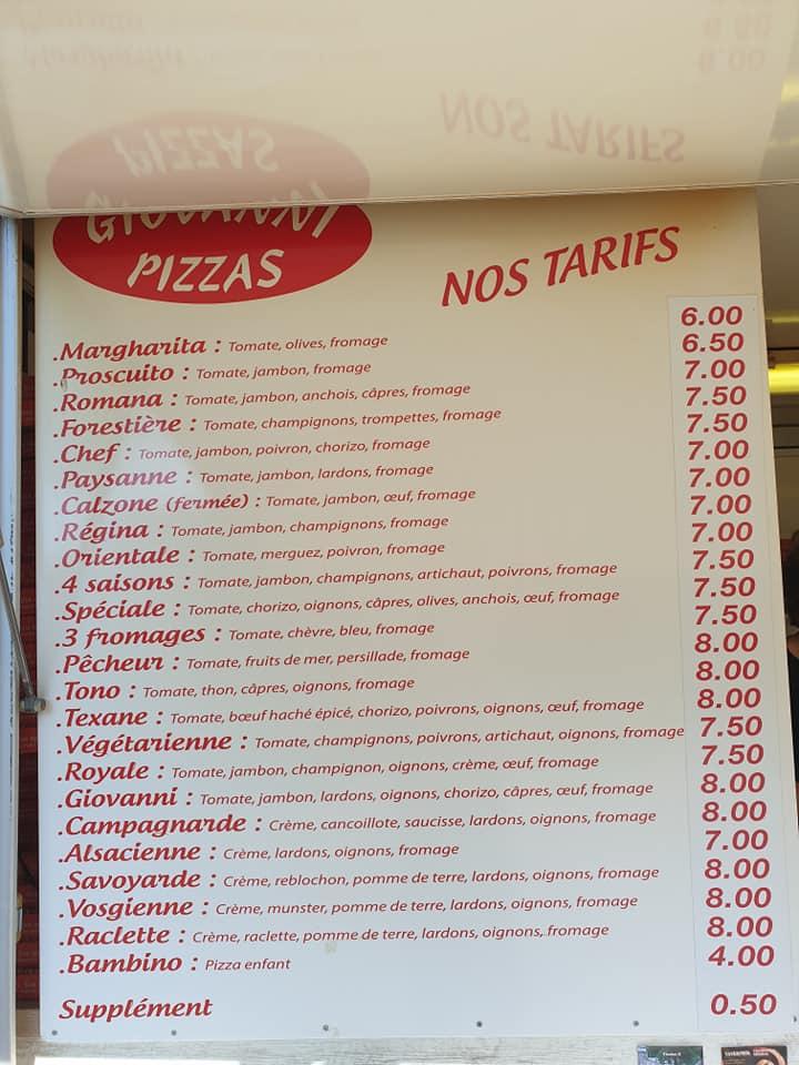 Giovanni Pizza Mathay Mathay меню