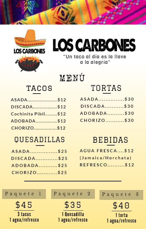 Los Carbones меню