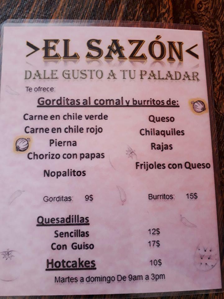 El Sazón меню