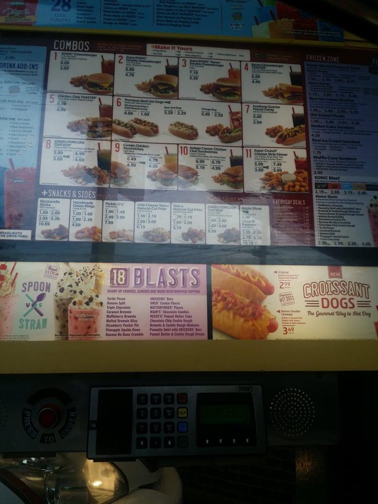 Sonic Drive-In меню
