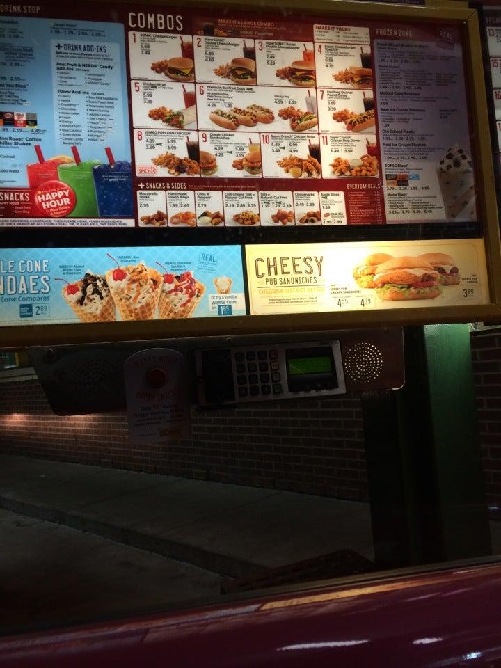 Sonic Drive-In меню
