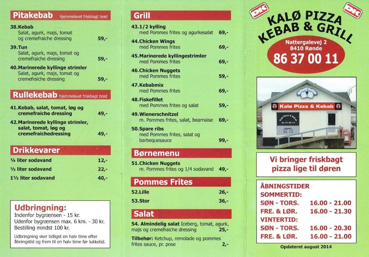 Kalø Pizza & Kebab меню