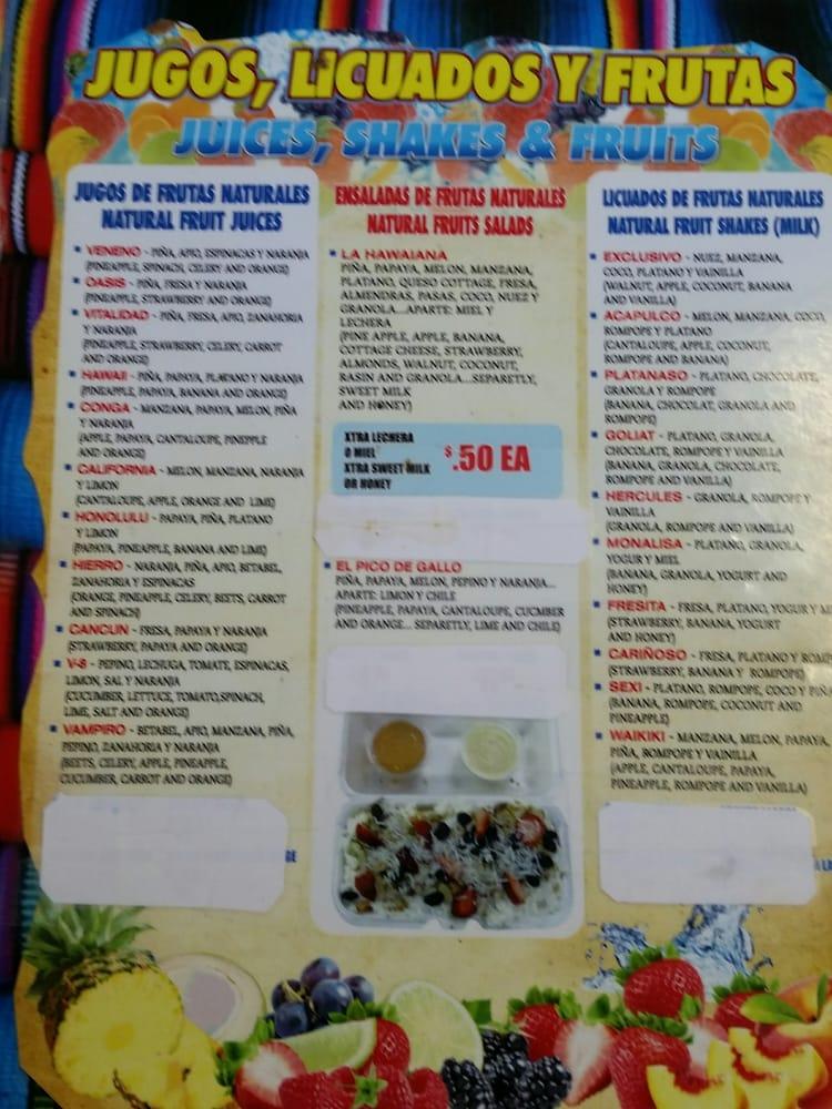Jugos Vallarta меню