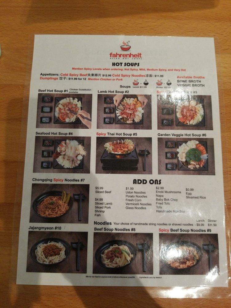 Fahrenheit Asian меню