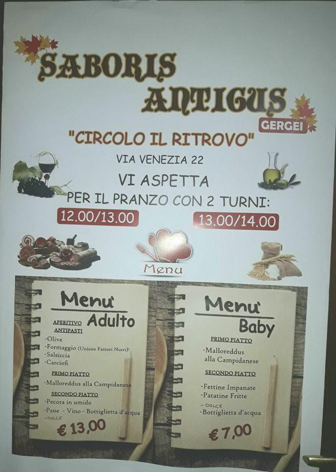 Il Ritrovo меню