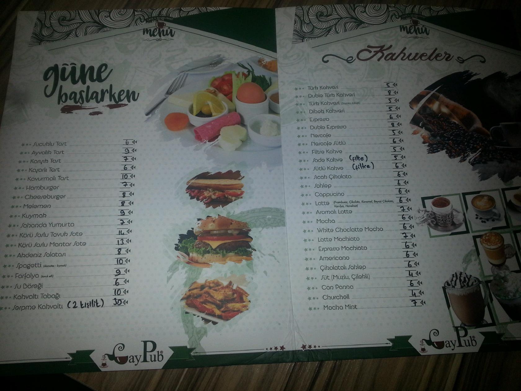Çay Pub меню