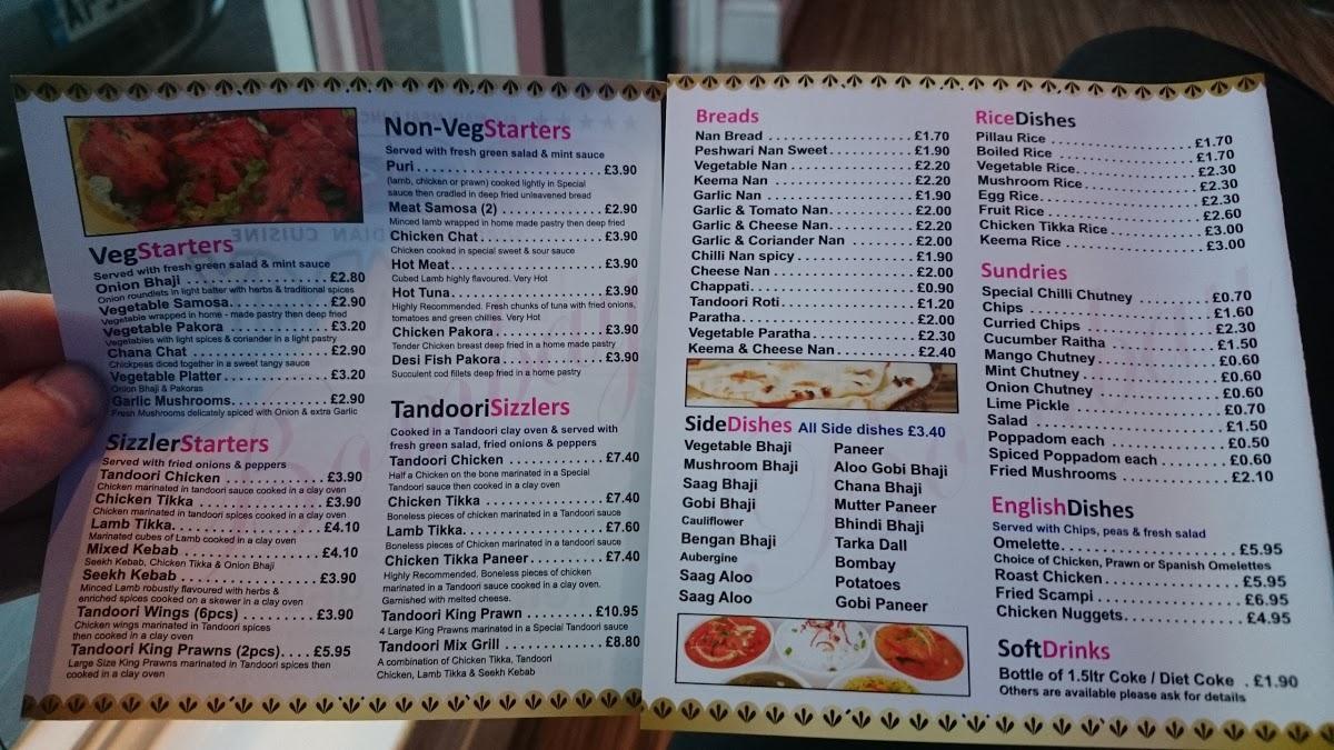 Bombay indian takeaway меню