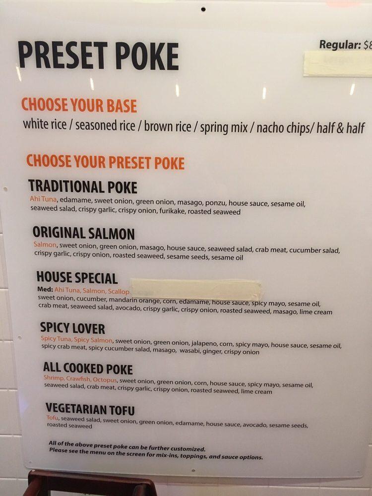 Poke Bar меню