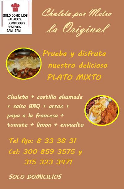 Chuleta To Go Popayán меню