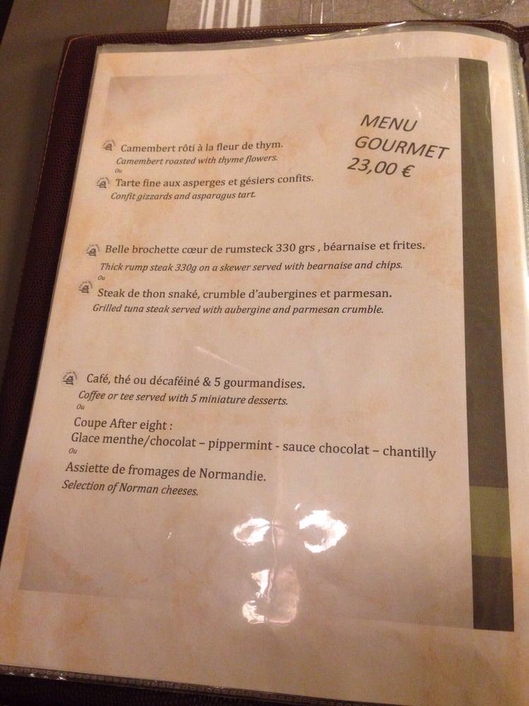 La Table des Hotes меню