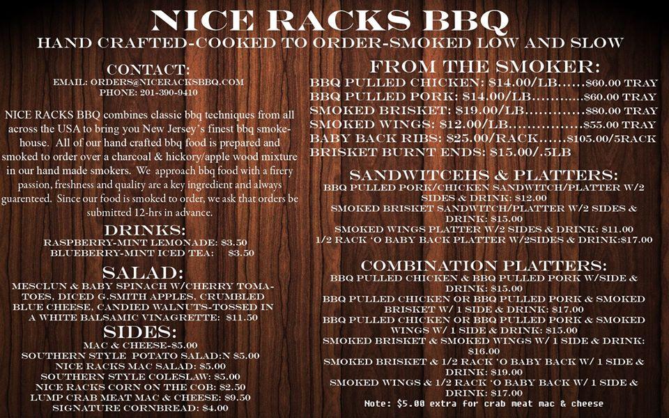 Nice Racks BBQ меню