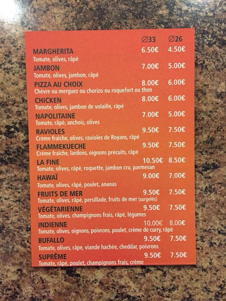 L'imprévu Pizz Rives Renage меню