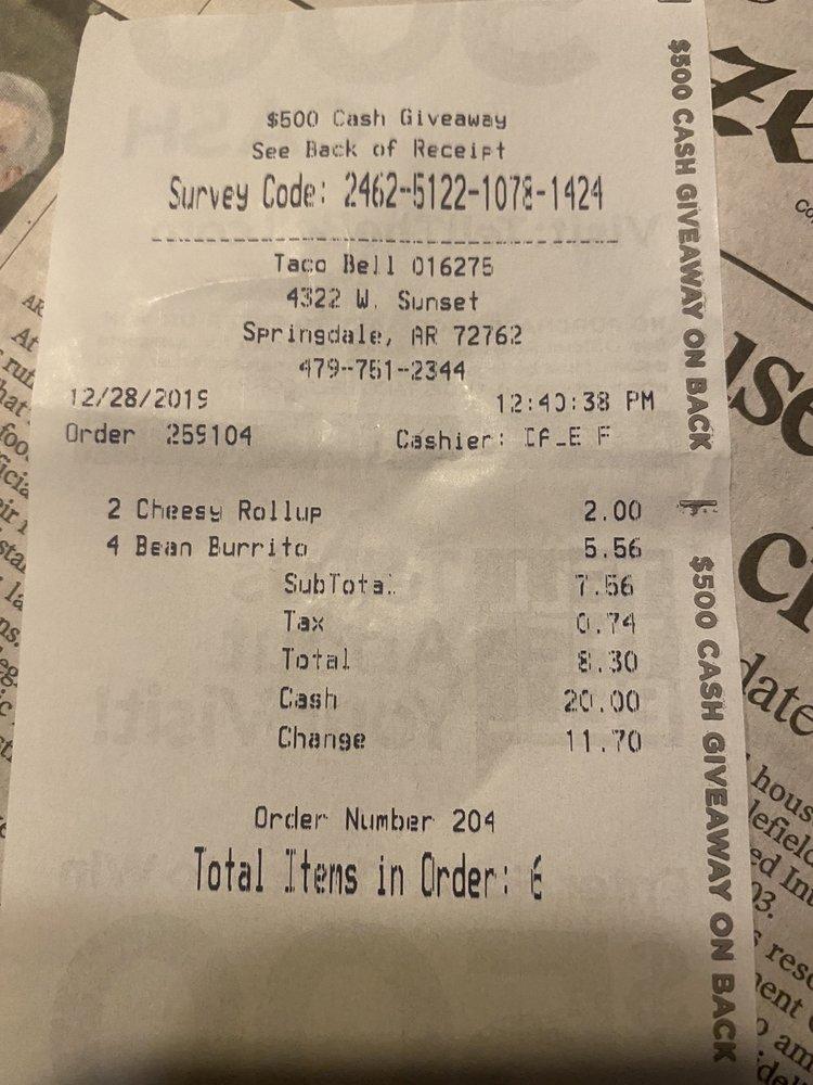 Taco Bell меню