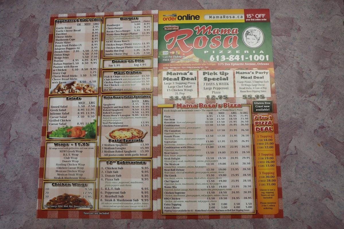 Mama Rosa Pizzeria меню