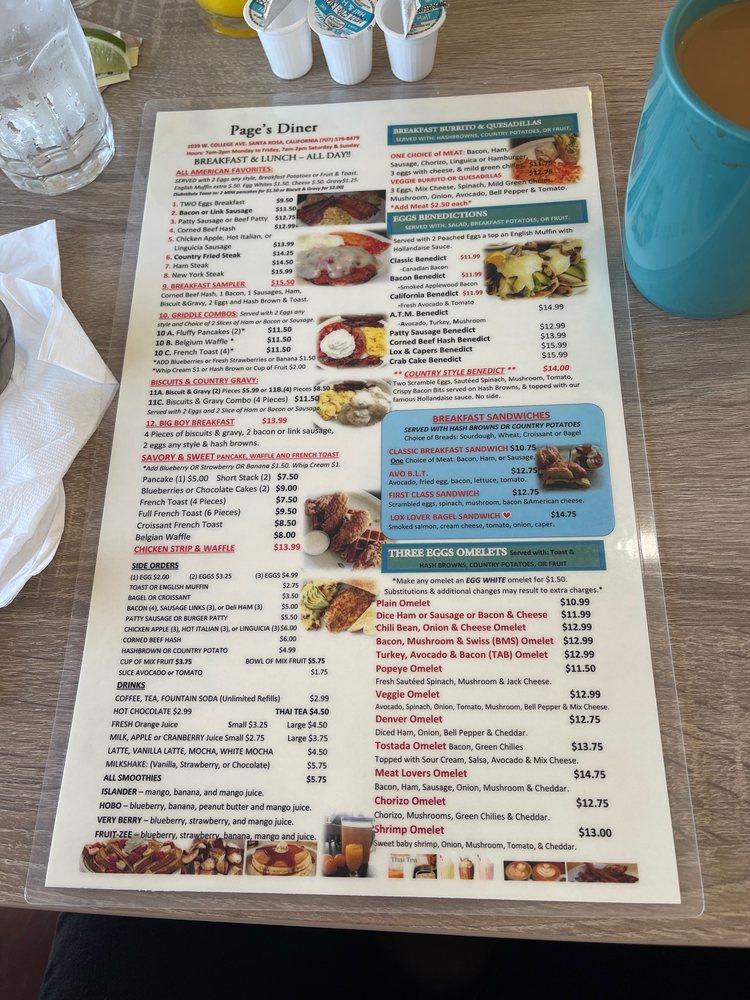 Page's Diner меню