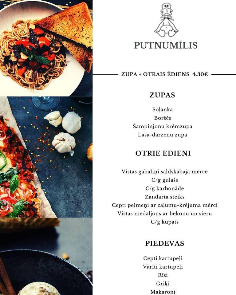 Putnumīlis меню