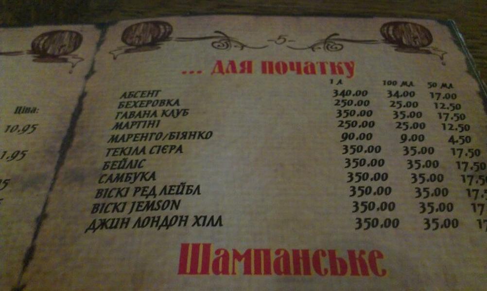 Beerloga меню