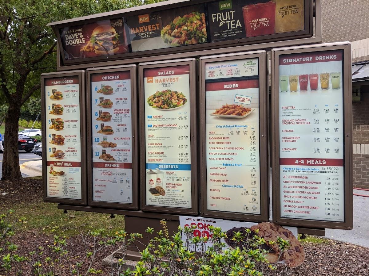 Wendy's меню