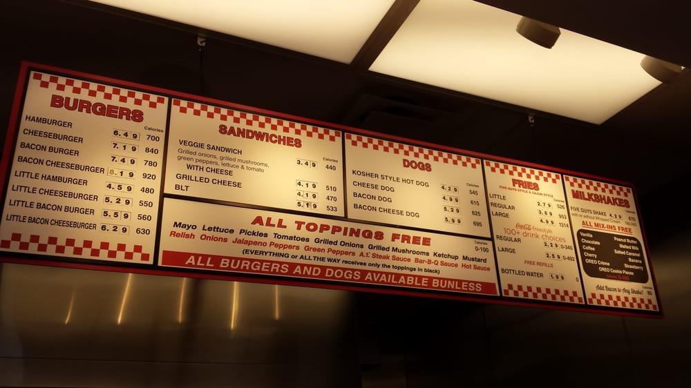 Five Guys меню