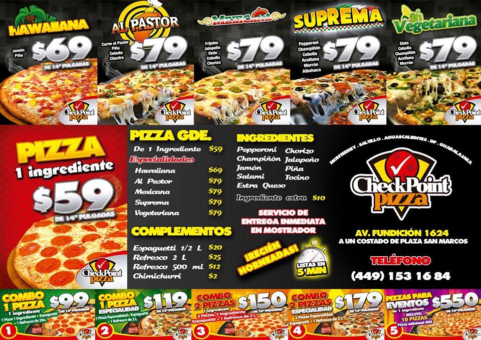 Checkpoint Pizza Aguascalientes меню