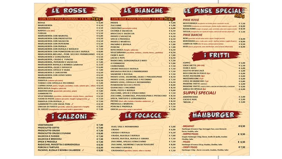 Fuori di pizza di Renzi ivano меню
