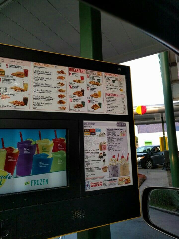 Sonic Drive-In меню