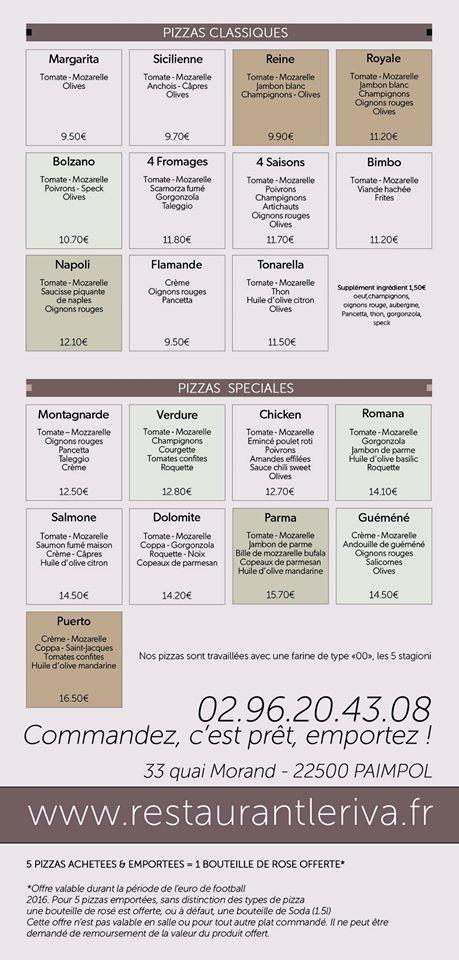 Le Riva Restaurant меню