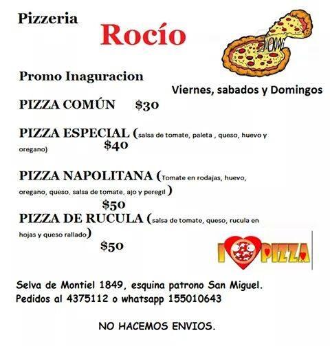 Pizzeria Rocío меню