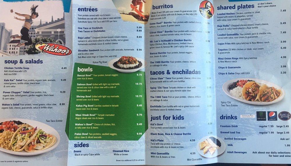 Wahoo's Fish Taco меню