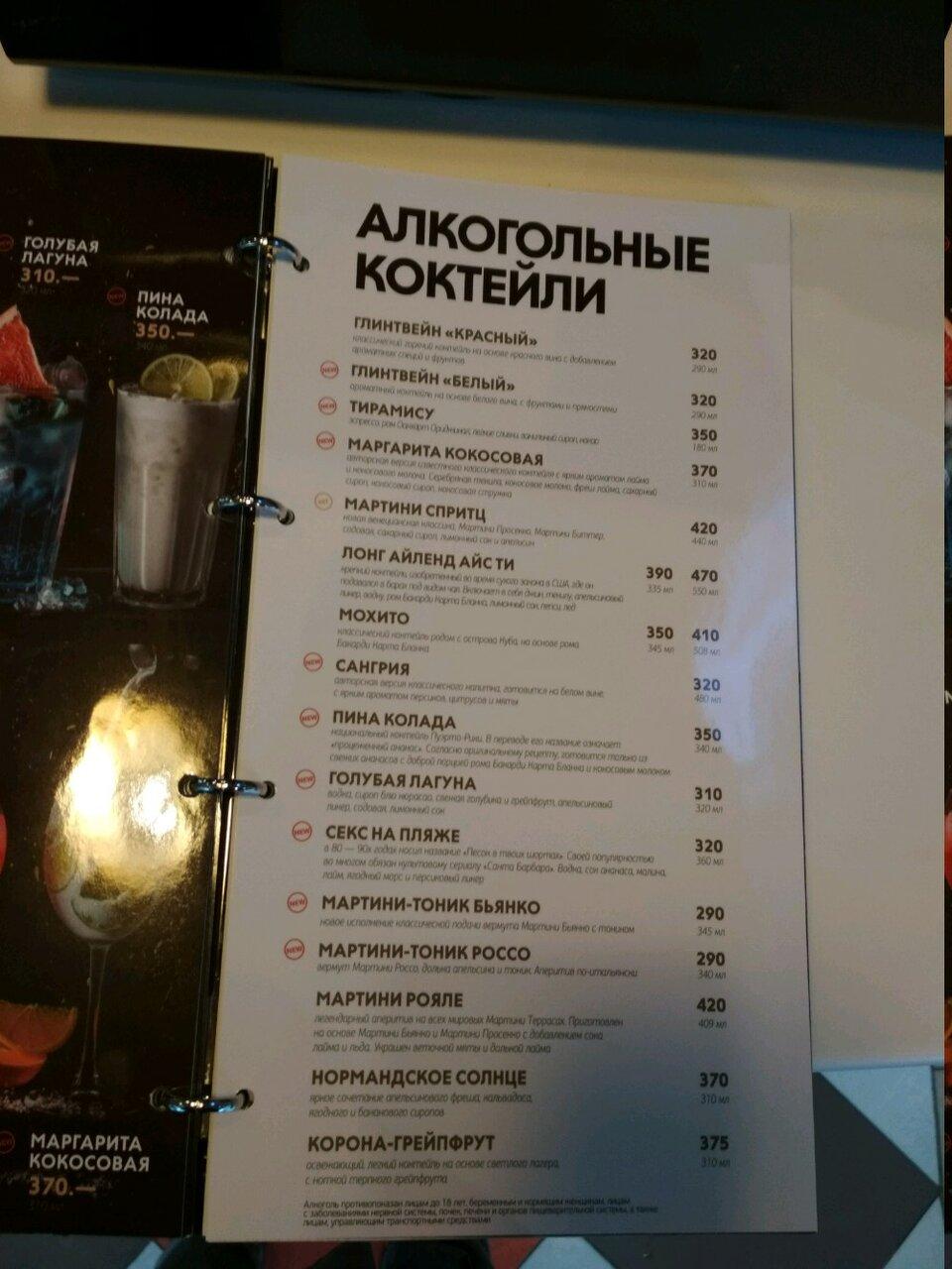 Шоколадница меню