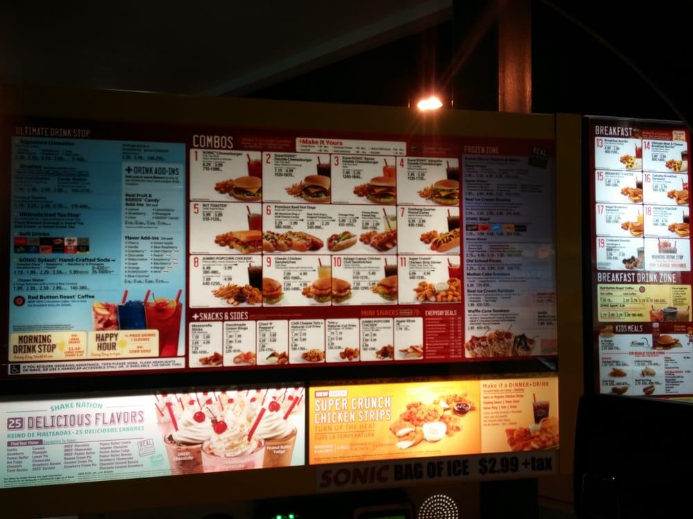 Sonic Drive-In меню