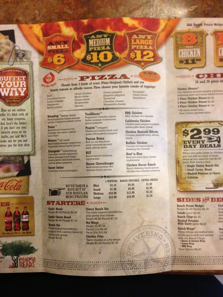 Pizza Ranch меню