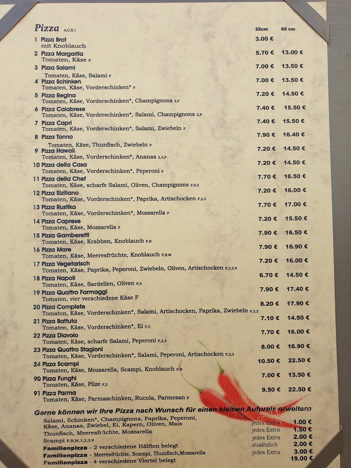 Pizzeria LaMamma меню