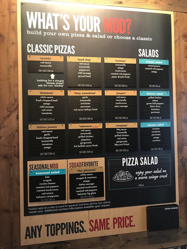 MOD Pizza меню