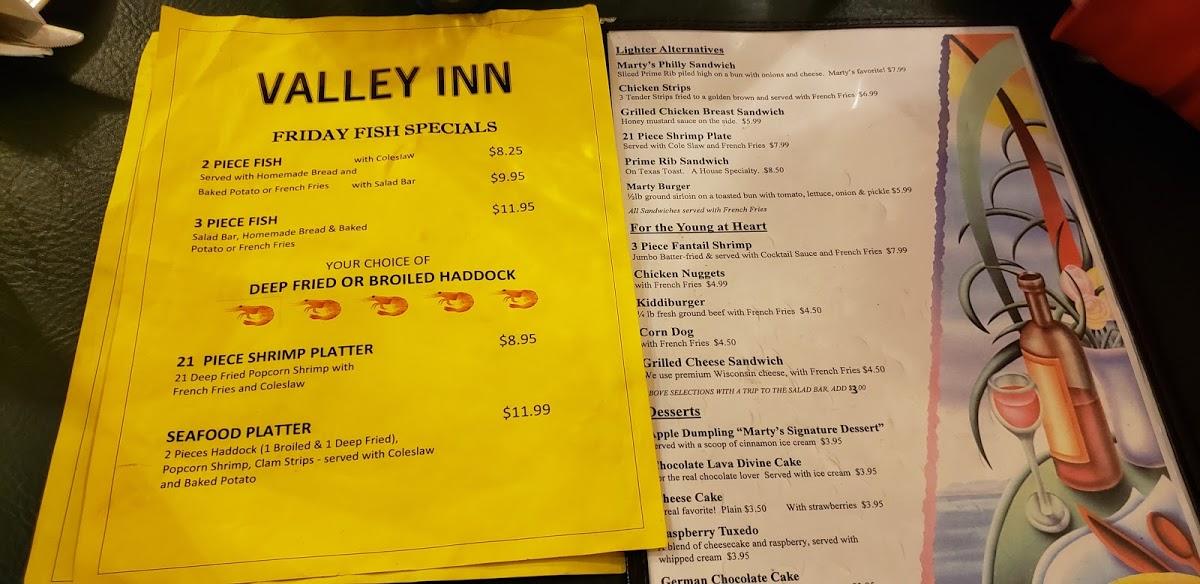 Valley Inn меню