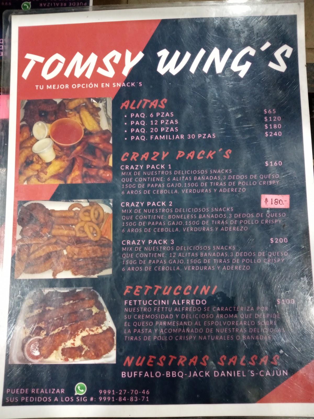 TOMSY WING'S меню