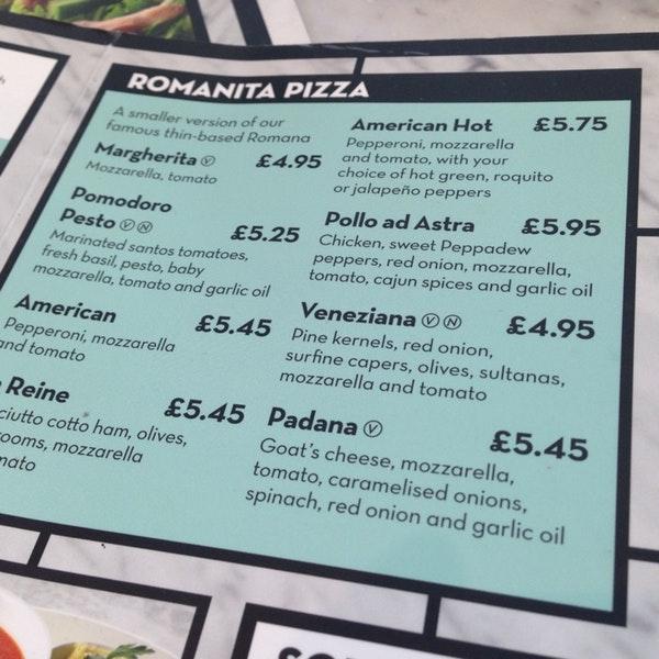 PizzaExpress меню