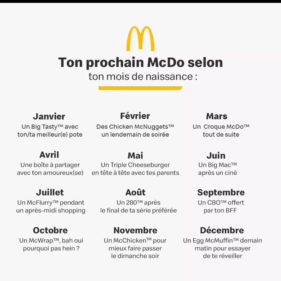 McDonald's меню