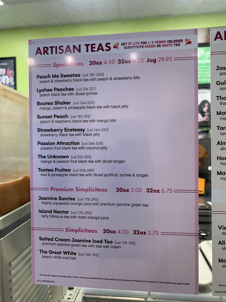 Tastea меню