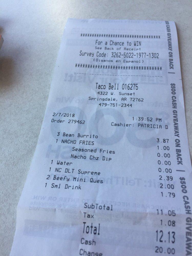Taco Bell меню