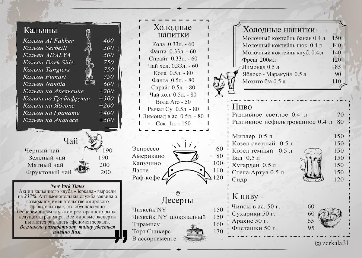 Зеркала меню
