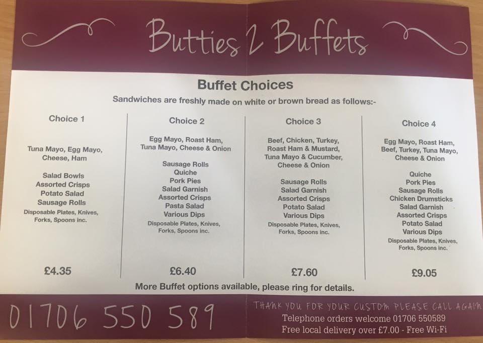 Butties 2 Buffets меню