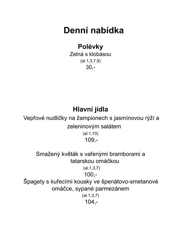 Restaurace U Císaře Rudolfa II. меню