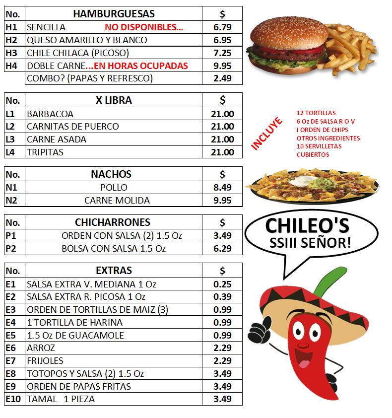 ChiLeo's меню