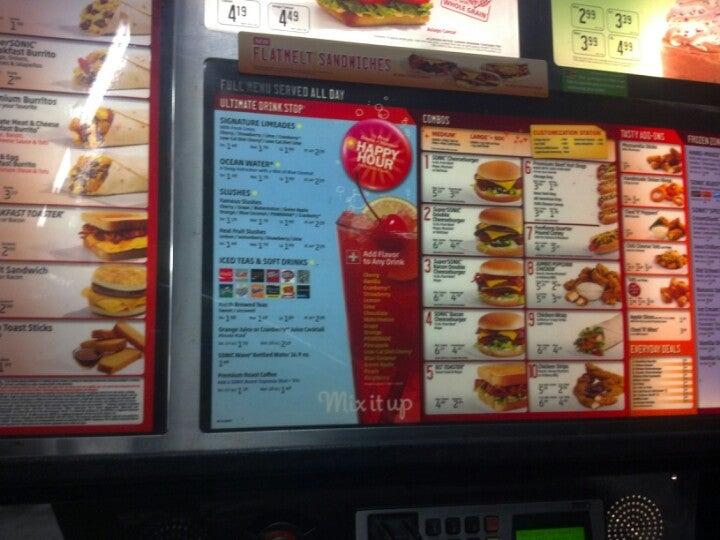 Sonic Drive-In меню