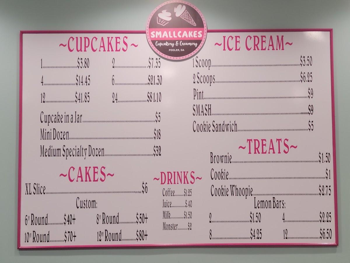Smallcakes Savannah Quarters меню
