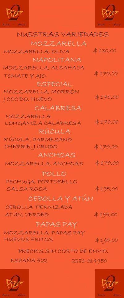 Pizza2 Azul меню