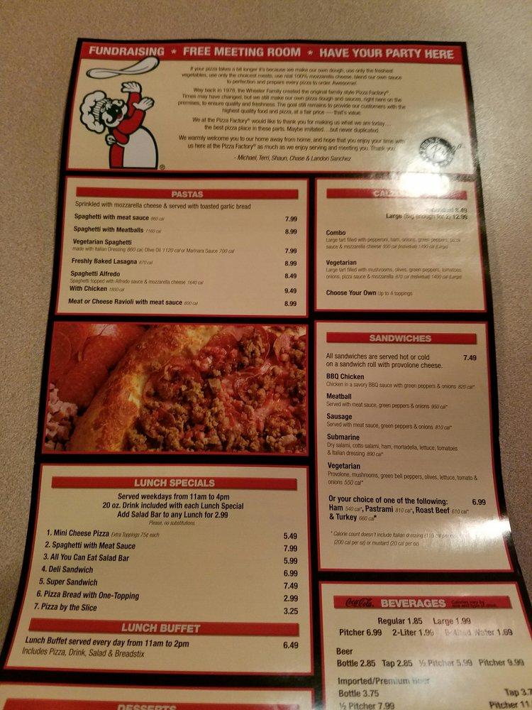 Pizza Factory меню